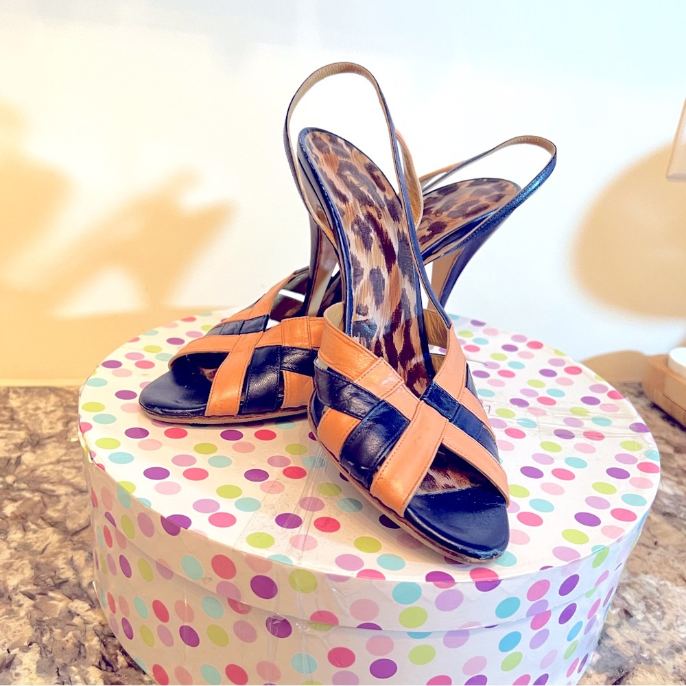 Previously loved Dolce & Gabana leather sling backs. Sandals have been resoled.